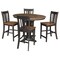 International Concepts 36 in. Solid Wood Round Extension Dining Table with 4 Counter Height Stools in Hickory/Washed Coal K45-36RXT-23B-S102-4 - alternate 5